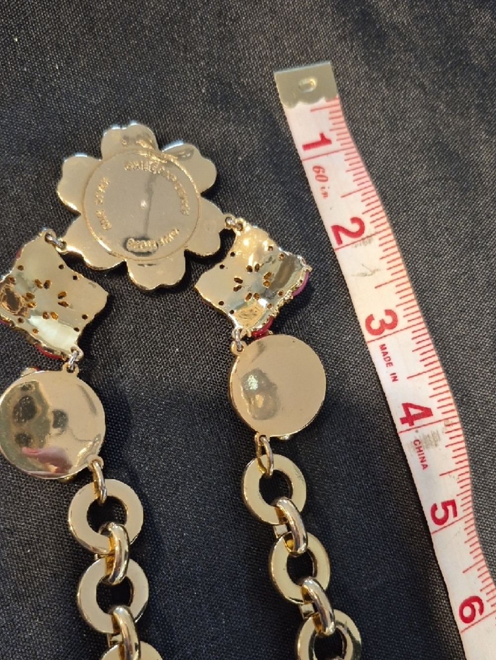 Talbots Gold-Tone Enamel Pink & White Floral Statement Necklace - Picture 6 of 7